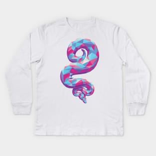 Soft Colorful Geometric Snake Kids Long Sleeve T-Shirt